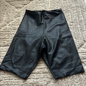 Commando Faux Leather Black Bike Shorts